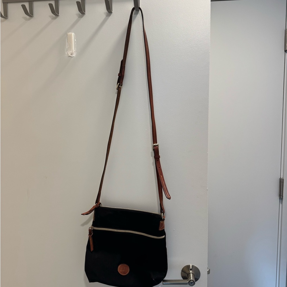 Elegant Black and Brown Crossbody Bag